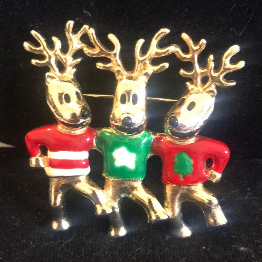 EUC Vintage USA Stamped Broach Awesome Piece of Jewelry History Dancing Fun